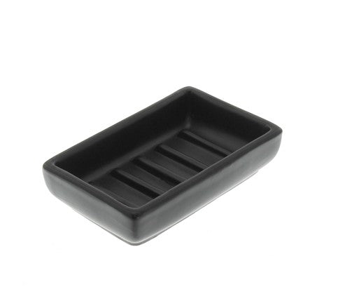 Matte Black Luna ceramic soap dish