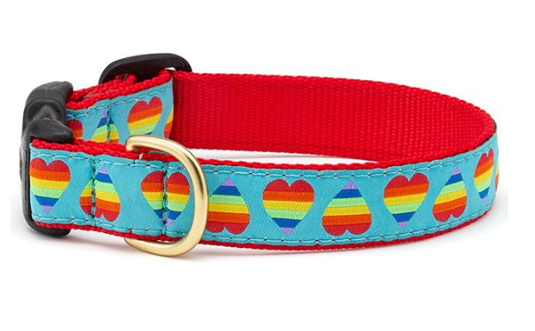 Rainbow Heart Dog Collar