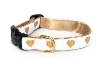 White Heart of Gold Dog Collar