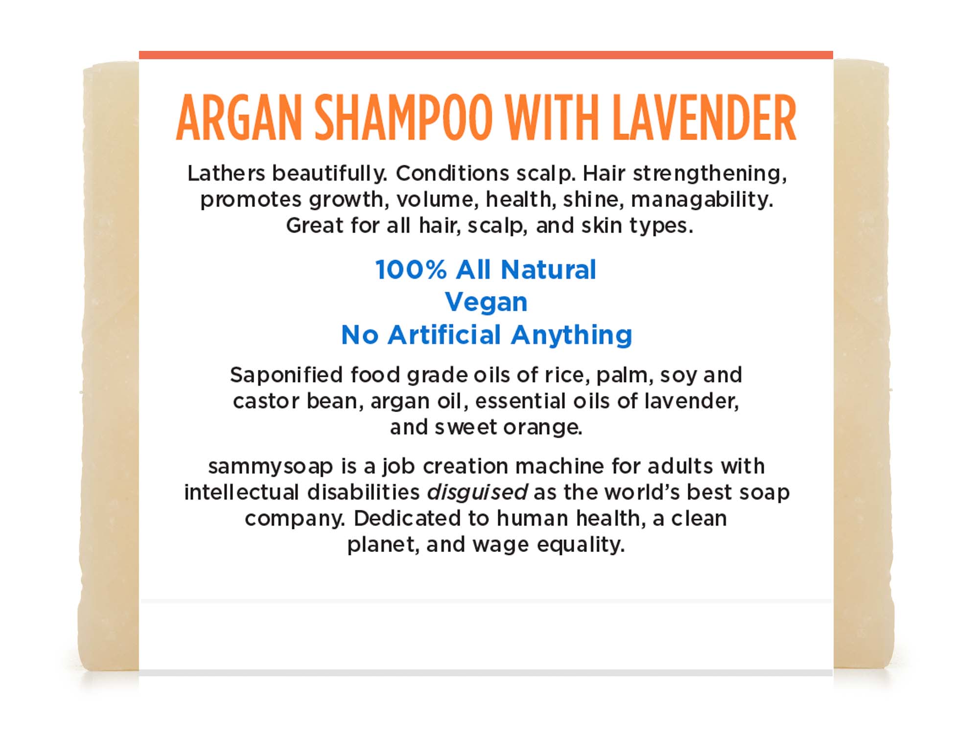 Lavender Orange Shampoo Bar with Argan