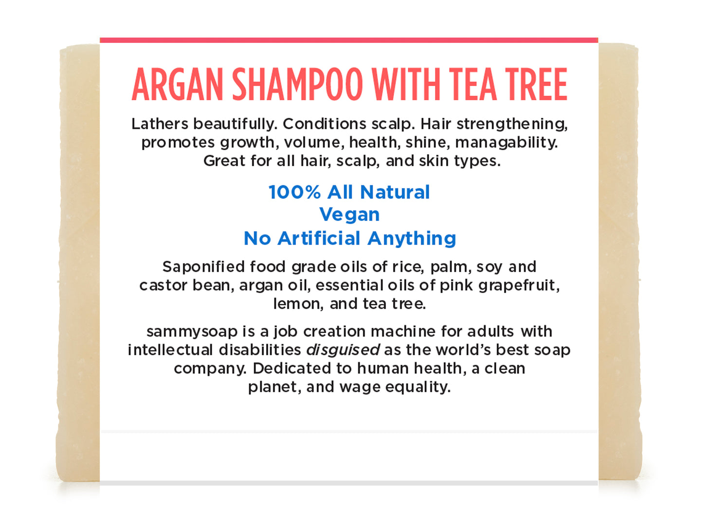 Tea Tree Citrus Shampoo Bar with Argan Oil